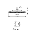 Верхний душ GROHE Rainshower 310 SmartConnect, 9,5 л/мин, 2 режима, хром (26641000)
