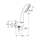 Душевой набор GROHE Tempesta 100, 2 режима, 1500 мм, 5,6 л/мин, хром (26406001)