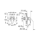 Смеситель для душа GROHE BauEdge в комплекте с монтажной частью, хром (29040001)