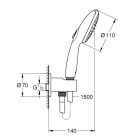 Душевой набор GROHE Tempesta 110, 2 режима, 1500 мм, 7,4 л/мин, хром (26406003)