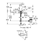 Набор для ванной: раковина, смеситель StartFlow и сифон, GROHE Bau Ceramic (39472000)