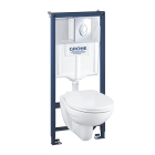 Комплект инсталляции GROHE Solido 4 в 1 с подвесным унитазом и сиденьем (39400000)