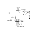 Кран для раковины GROHE Costa L, без функции смешивания, хром (20186001)