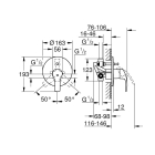 Смеситель для ванны GROHE Eurosmart скрытого монтажа, в комплекте с монтажной частью, хром (33305002)