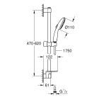 Душевой гарнитур GROHE Tempesta 110 с мыльницей, 3 режима струи, душевая штанга 600 мм, 7,4 л/мин, хром (26918003)
