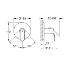 Внешняя часть смесителя для душа GROHE Eurosmart Cosmopolitan, хром (24044000)