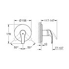 Внешняя часть смесителя для душа GROHE Eurosmart, хром (24042002)