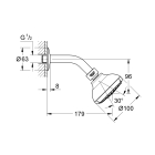 Комплект верхнего душа GROHE Tempesta New IV с кронштейном,  9,5 л/мин, хром (27870001)