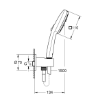 Душевой набор GROHE Tempesta Cube 110, 3 режима, 1500 мм, 7,4 л/мин, хром (26910003)