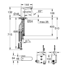 Смеситель для раковины GROHE Eurosmart Cosmopolitan E Powerbox инфракрасный, хром (36386001)