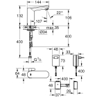 Кран для раковины GROHE Eurosmart Cosmopolitan E Bluetooth инфракрасный, без функции смешивания, хром (36413000)