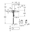 Кран для раковины GROHE Eurosmart Cosmopolitan E инфракрасный, без функции смешивания, хром (36439001)