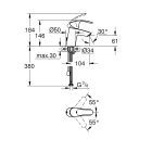 Смеситель для раковины GROHE Eurosmart с цепочкой, хром (33188002)