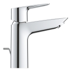 Смеситель для раковины GROHE BauEdge с ограничителем температуры и рычажным донным клапаном, M-Size, хром (23758001)