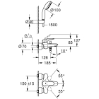 Смеситель для ванны GROHE Eurostyle Solid с душевым гарнитуром, хром (2372930A)