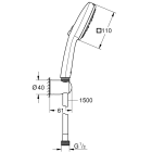 Душевой набор GROHE Tempesta Cube 110, 3 режима, 1500 мм, 7,4 л/мин, хром (27588003)
