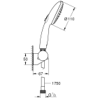 Душевой набор GROHE Tempesta 110, 2 режима, 1750 мм, 7,4 л/мин, хром (27601003)