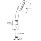 Душевой набор GROHE Tempesta 110, 3 режима, 1750 мм, 13,5 л/мин, хром (27849003)