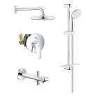 Готовый комплект для ванны GROHE Eurosmart скрытого монтажа, с ручным и верхним душем, хром (NB0062)