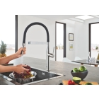 Смеситель для кухни GROHE Essence c профессиональным изливом, суперсталь (30503DC0)