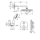 Набор для душа GROHE Grohtherm с верхним душем Tempesta 250, хром (1039960000)