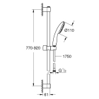 Душевой гарнитур GROHE Tempesta 110, 1 режим струи, душевая штанга 900 мм, 16,6 л/мин, хром (27854003)
