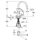 Смеситель для кухни GROHE Eurosmart Cosmopolitan, хром (31481001)
