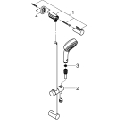 Душевой гарнитур GROHE Tempesta Cosmopolitan 100, 2 режима струи, душевая штанга 900 мм, 5,7 л/мин, хром (27788002)
