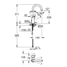 Смеситель для раковины GROHE Eurosmart, L-size, хром (23743003)