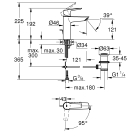 Смеситель для раковины однорычажный GROHE QuickFix Start с донным клапаном, M-Size, хром, (23552002)