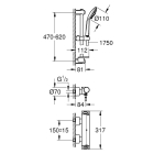 Термостат для душа GROHE Grohtherm 2000 с душевым гарнитуром, хром (34195001)