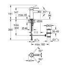 Смеситель для биде GROHE Essence с донным клапаном, теплый закат глянец (24178DA1)