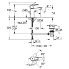 Смеситель для раковины GROHE BauLoop, M-size, хром (23762001)