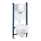 Комплект инсталляции GROHE Solido Compact 4 в 1 с подвесным унитазом Lecico Perth и сиденьем (39116000)
