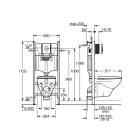 Комплект инсталляции GROHE Solido Compact 4 в 1 с подвесным унитазом Lecico Perth и сиденьем (39116000)
