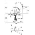 Смеситель для кухни GROHE Concetto с вытяжным изливом, хром (32663003)