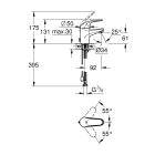 Смеситель для раковины GROHE Euroeco с цепочкой, хром (32881000)