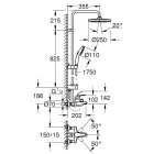Душевая система GROHE Tempesta System 250 со смесителем для ванны, хром (26674001)