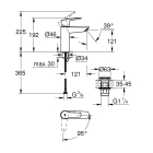 Смеситель для раковины GROHE Start QuickFix с нажимным донным клапаном, M-Size, хром (23746002)