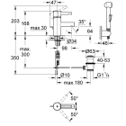 Смеситель для раковины GROHE Essence с донным клапаном и гигиеническим душем, S-size, хром (32535000)
