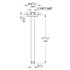 Душевой кронштейн потолочный GROHE Rainshower, 296 мм, хром (28492000)