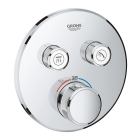 Внешняя часть термостата для ванны и душа GROHE Grohtherm SmartControl на 2 потребителя, круглая, хром (29119000)