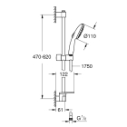 Душевой гарнитур GROHE Tempesta 110 с мыльницей, 3 режима струи, душевая штанга 600 мм, 13,5 л/мин, хром (27927003)