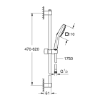 Душевой гарнитур GROHE Tempesta Cube 110, 3 режима струи, душевая штанга 600 мм, 13,5 л/мин, хром (27786003)