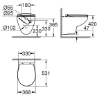 Унитаз подвесной ободковый Grohe Bau Ceramic с сиденьем с микролифтом (NW0110)