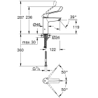 Смеситель для раковины GROHE Eurosmart, M-size, хром (23985003)