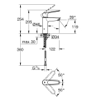 Смеситель для раковины GROHE Eurosmart, M-size, хром (23987003)