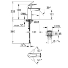Смеситель для раковины GROHE Eurosmart, M-size, хром (23989003)
