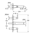 Внешняя часть смесителя для раковины GROHE Grandera, M-Size, хром/золото (20415IG0)