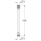 Душевой шланг GROHE Silverflex 1750 мм, с защитой от перекручивания, фантомный черный (28388KF1)
